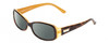 Profile View of Kate Spade PAXTON Designer Polarized Reading Sunglasses with Custom Cut Powered Smoke Grey Lenses in Saffron Tortoise Havana Crystal Layer Gold Ladies Oval Full Rim Acetate 53 mm
