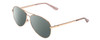 Profile View of Guess GU7615 Designer Polarized Sunglasses with Custom Cut Smoke Grey Lenses in Shiny Rose Gold Pink Ladies Pilot Full Rim Metal 56 mm