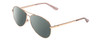 Profile View of Guess GU7615 Designer Polarized Reading Sunglasses with Custom Cut Powered Smoke Grey Lenses in Shiny Rose Gold Pink Ladies Pilot Full Rim Metal 56 mm