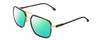 Profile View of Carrera 256/S Designer Polarized Reading Sunglasses with Custom Cut Powered Green Mirror Lenses in Gold Havana Tortoise Unisex Pilot Full Rim Metal 58 mm
