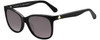 Profile View of KATE SPADE DANALYNS Cat Eye Sunglasses Black Gold White Dots/Polarized Grey 54mm