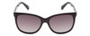 Front View of KATE SPADE DANALYNS Cat Eye Sunglasses Black Gold White Dots/Polarized Grey 54mm