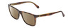 Profile View of Guess GU6935 Designer Polarized Reading Sunglasses with Custom Cut Powered Amber Brown Lenses in Cold Glaze Tortoise Havana Green Unisex Rectangular Full Rim Acetate 55 mm