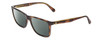 Profile View of Guess GU6935 Designer Polarized Reading Sunglasses with Custom Cut Powered Smoke Grey Lenses in Cold Glaze Tortoise Havana Green Unisex Rectangular Full Rim Acetate 55 mm