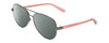 Profile View of Kenneth Cole Reaction KC2793 Designer Polarized Sunglasses with Custom Cut Smoke Grey Lenses in Gunmetal Crystal Pink Ladies Pilot Full Rim Metal 60 mm