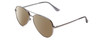 Profile View of Kenneth Cole Reaction KC2829 Designer Polarized Sunglasses with Custom Cut Amber Brown Lenses in Gunmetal Grey Unisex Pilot Full Rim Metal 58 mm