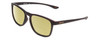 Profile View of Kenneth Cole Reaction KC2834 Designer Polarized Reading Sunglasses with Custom Cut Powered Sun Flower Yellow Lenses in Matte Black Burgundy Tortoise Unisex Square Full Rim Acetate 56 mm