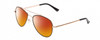 Profile View of Kenneth Cole Reaction KC2837 Designer Polarized Sunglasses with Custom Cut Red Mirror Lenses in Rose Gold Black Ladies Pilot Full Rim Metal 55 mm