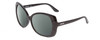 Profile View of Kenneth Cole Reaction KC2841 Designer Polarized Sunglasses with Custom Cut Smoke Grey Lenses in Gloss Black Ladies Butterfly Full Rim Acetate 58 mm