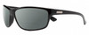 Profile View of Suncloud Sentry Designer Polarized Reading Sunglasses with Custom Cut Powered Smoke Grey Lenses in Gloss Black Unisex Rectangular Full Rim Acetate 63 mm
