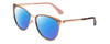 Profile View of Kate Spade JABREA Designer Polarized Reading Sunglasses with Custom Cut Powered Blue Mirror Lenses in Rose Gold Metallic Brown Tortoise Ladies Cat Eye Full Rim Metal 57 mm