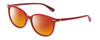 Profile View of Kate Spade ALINA Designer Polarized Sunglasses with Custom Cut Red Mirror Lenses in Cherry Red Ladies Oval Full Rim Acetate 55 mm