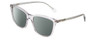 Profile View of Kate Spade PAVIA Designer Polarized Sunglasses with Custom Cut Smoke Grey Lenses in Clear Green Crystal Ladies Square Full Rim Acetate 55 mm