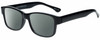 Profile View of 2000 and Beyond 3079 Designer Polarized Reading Sunglasses with Custom Cut Powered Smoke Grey Lenses in Gloss Black Unisex Square Full Rim Acetate 60 mm