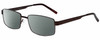 Profile View of Gotham Style 13 Designer Polarized Reading Sunglasses with Custom Cut Powered Smoke Grey Lenses in Brown Mens Rectangular Full Rim Metal 58 mm