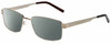 Profile View of Gotham Style 14 Designer Polarized Sunglasses with Custom Cut Smoke Grey Lenses in Gold Mens Rectangular Full Rim Metal 59 mm