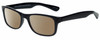 Profile View of Gotham Style 229 Designer Polarized Reading Sunglasses with Custom Cut Powered Amber Brown Lenses in Black Mens Square Full Rim Acetate 60 mm