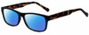 Profile View of Gotham Premium Flex 29 Designer Polarized Reading Sunglasses with Custom Cut Powered Blue Mirror Lenses in Matte Black Unisex Square Full Rim Acetate 53 mm