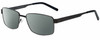 Profile View of Gotham Style 14 Designer Polarized Reading Sunglasses with Custom Cut Powered Smoke Grey Lenses in Gunmetal Mens Square Full Rim Metal 59 mm