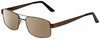 Profile View of Gotham Style 15 Designer Polarized Sunglasses with Custom Cut Amber Brown Lenses in Antique Brown Mens Square Full Rim Metal 56 mm