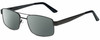 Profile View of Gotham Style 15 Designer Polarized Sunglasses with Custom Cut Smoke Grey Lenses in Black Mens Square Full Rim Metal 56 mm