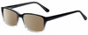 Profile View of Gotham Premium Flex 42 Designer Polarized Reading Sunglasses with Custom Cut Powered Amber Brown Lenses in Black Crystal Fade Mens Square Full Rim Acetate 56 mm