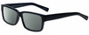 Profile View of Gotham Style 204 Designer Polarized Reading Sunglasses with Custom Cut Powered Smoke Grey Lenses in Black Unisex Rectangular Full Rim Acetate 56 mm