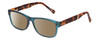 Profile View of Gotham Premium Flex 29 Designer Polarized Sunglasses with Custom Cut Amber Brown Lenses in Matte Blue Unisex Square Full Rim Acetate 53 mm