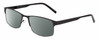 Profile View of Gotham Premium Stainless Steel 12 Designer Polarized Sunglasses with Custom Cut Smoke Grey Lenses in Gunmetal Silver Unisex Rectangular Semi-Rimless Metal 58 mm
