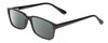 Profile View of Gotham Premium Flex 42 Designer Polarized Reading Sunglasses with Custom Cut Powered Smoke Grey Lenses in Gloss Black Mens Square Full Rim Acetate 56 mm