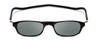 Front View of Snap Magnetic SP01-C1 Designer Polarized Sunglasses with Custom Cut Smoke Grey Lenses in Gloss Black Silver Unisex Oval Full Rim Plastic 52 mm