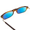 Close View of Snap Magnetic SP01-C2 Designer Polarized Sunglasses with Custom Cut Blue Mirror Lenses in Dark Brown Tortoise Havana Red Unisex Oval Full Rim Plastic 52 mm