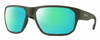 Profile View of Smith Optics Arvo Designer Polarized Reading Sunglasses with Custom Cut Powered Green Mirror Lenses in Matte Moss Green Mens Rectangle Full Rim Acetate 61 mm