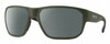 Profile View of Smith Optics Arvo Designer Polarized Reading Sunglasses with Custom Cut Powered Smoke Grey Lenses in Matte Moss Green Mens Rectangle Full Rim Acetate 61 mm