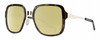 Profile View of Smith Optics Aveline Designer Polarized Reading Sunglasses with Custom Cut Powered Sun Flower Yellow Lenses in Tortoise Havana Brown Gold Unisex Square Full Rim Stainless Steel 55 mm