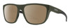 Profile View of Smith Optics Barra Designer Polarized Reading Sunglasses with Custom Cut Powered Amber Brown Lenses in Matte Moss Green Unisex Classic Full Rim Acetate 59 mm