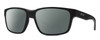 Profile View of Smith Optics Basecamp Designer Polarized Reading Sunglasses with Custom Cut Powered Smoke Grey Lenses in Matte Black Unisex Square Full Rim Acetate 58 mm