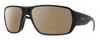 Profile View of Smith Optics Castaway Designer Polarized Reading Sunglasses with Custom Cut Powered Amber Brown Lenses in Matte Black Unisex Wrap Full Rim Acetate 63 mm