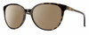Profile View of Smith Optics Cheetah Designer Polarized Sunglasses with Custom Cut Amber Brown Lenses in Alpine Tortoise Havana Matte Brown Gold Ladies Cateye Full Rim Acetate 54 mm