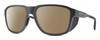 Profile View of Smith Optics Embark Designer Polarized Sunglasses with Custom Cut Amber Brown Lenses in Matte Slate Grey Unisex Wrap Full Rim Acetate 58 mm