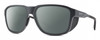 Profile View of Smith Optics Embark Designer Polarized Sunglasses with Custom Cut Smoke Grey Lenses in Matte Slate Grey Unisex Wrap Full Rim Acetate 58 mm