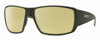 Profile View of Smith Optics Guides Choice Designer Polarized Reading Sunglasses with Custom Cut Powered Sun Flower Yellow Lenses in Matte Moss Green Unisex Rectangle Full Rim Acetate 62 mm