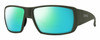Profile View of Smith Optics Guides Choice XL Designer Polarized Reading Sunglasses with Custom Cut Powered Green Mirror Lenses in Matte Moss Green Unisex Rectangle Full Rim Acetate 63 mm
