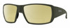 Profile View of Smith Optics Guides Choice XL Designer Polarized Reading Sunglasses with Custom Cut Powered Sun Flower Yellow Lenses in Matte Moss Green Unisex Rectangle Full Rim Acetate 63 mm