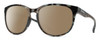 Profile View of Smith Optics Lake Shasta Designer Polarized Sunglasses with Custom Cut Amber Brown Lenses in Sky Tortoise Havana Blue Black Marble Unisex Cateye Full Rim Acetate 56 mm