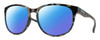 Profile View of Smith Optics Lake Shasta Designer Polarized Reading Sunglasses with Custom Cut Powered Blue Mirror Lenses in Sky Tortoise Havana Blue Black Marble Unisex Cateye Full Rim Acetate 56 mm