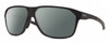 Profile View of Smith Optics Leadout Pivlock Designer Polarized Sunglasses with Custom Cut Smoke Grey Lenses in Matte Black Unisex Square Full Rim Acetate 63 mm