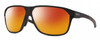 Profile View of Smith Optics Leadout Pivlock Designer Polarized Sunglasses with Custom Cut Red Mirror Lenses in Matte Black Unisex Square Full Rim Acetate 63 mm