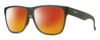 Profile View of Smith Optics Lowdown XL 2 Designer Polarized Sunglasses with Custom Cut Red Mirror Lenses in Matte Moss Crystal Green Unisex Classic Full Rim Acetate 60 mm
