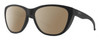 Profile View of Smith Optics Shoal Designer Polarized Sunglasses with Custom Cut Amber Brown Lenses in Matte Black Unisex Oval Full Rim Acetate 58 mm